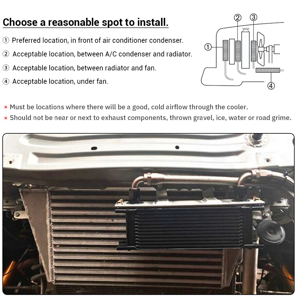 Radiador de aceite WLR7019 universal aluminio 19AN – motor y transmisión - imagen 5
