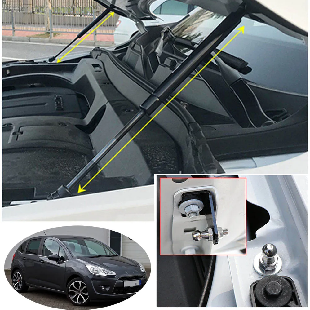 Capó delantero Citroën C3 2009-2016 con puntales de gas y soportes