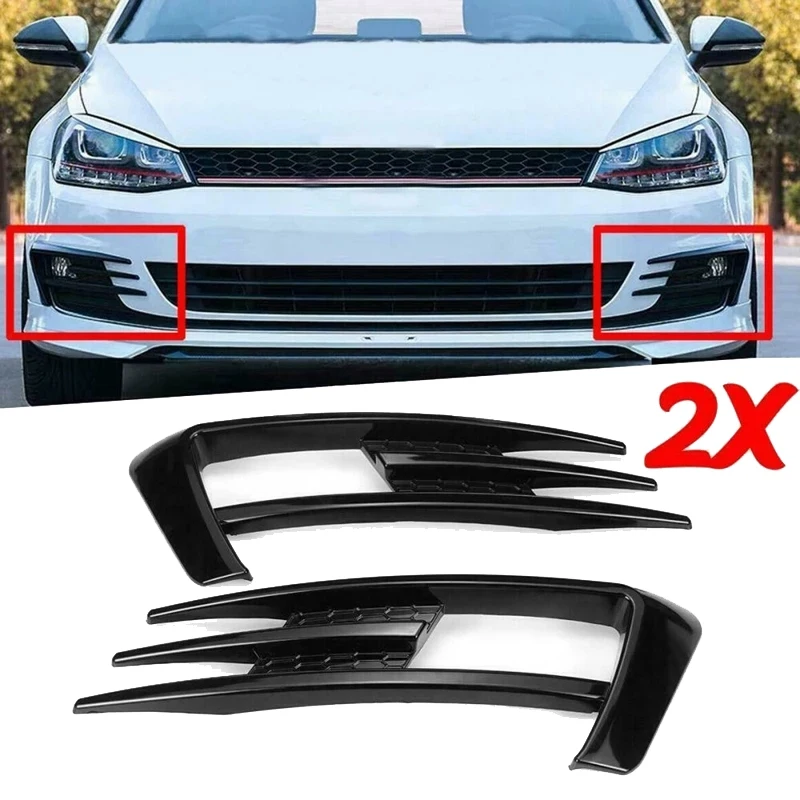 Cubierta rejilla antiniebla – Golf 7 MK7 2013-2017, negro brillante - imagen 2