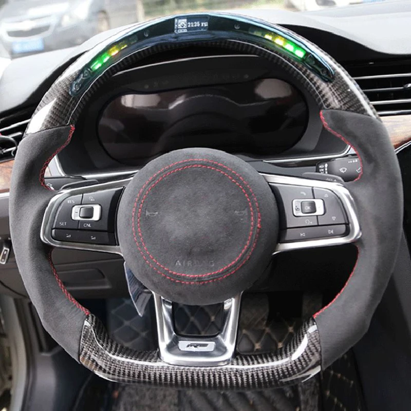 Volante fibra de carbono con pantalla LED – VW Golf 7, GTI, R, Jetta - imagen 2