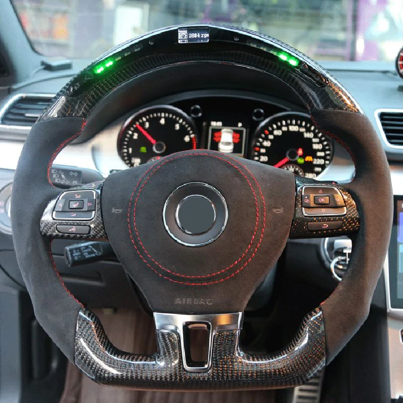 Volante fibra de carbono con pantalla LED – VW Golf 7, GTI, R, Jetta - imagen 4