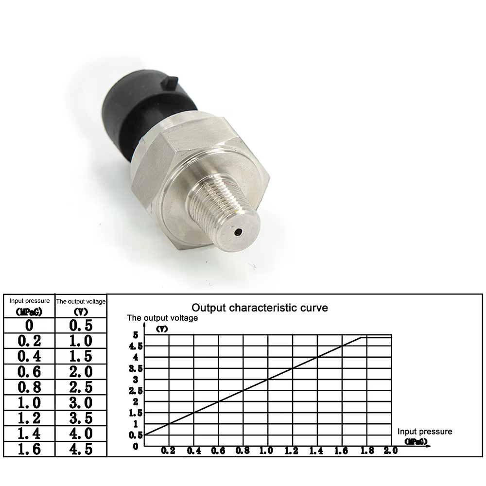 Sensor de Presión Inox 1/8NPT 220psi 5V – Aceite, Diésel y Aire - imagen 4