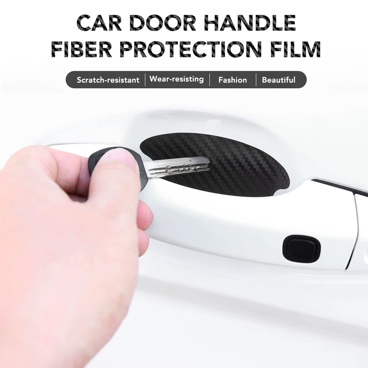 Protector fibra carbono manija puerta – Universal auto Opel, Kia, Ford - imagen 2
