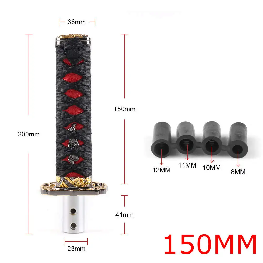 Pomo de cambio universal Katana Samurai con adaptadores para marchas - imagen 4