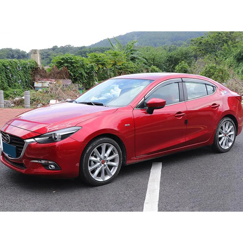 Visera de ventilación para Mazda 3 Axela Sedan, accesorios decorativos para ventanas laterales, protección contra la lluvia y el sol, 2014 - 2017 - imagen 3