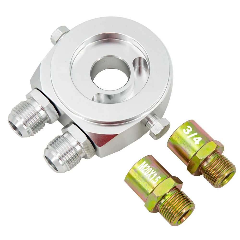Adaptador de aceite de aluminio, Enfriador de sándwich AN10 3/4-16UNF M20X1.5 sw2