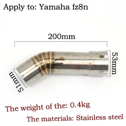 Tubo intermedio de escape Racing para Yamaha FZ8 Fazer 800