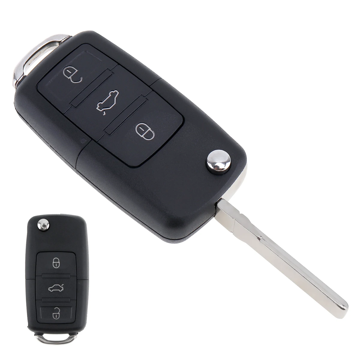 Carcasa mando a distancia VW B5 3 botones, llave abatible, sin chip