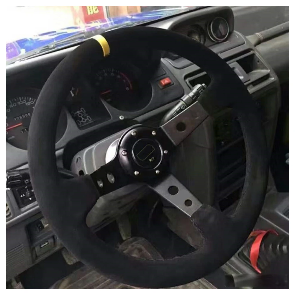 Volante deportivo de ante de 320 mm con plato profundo - imagen 5