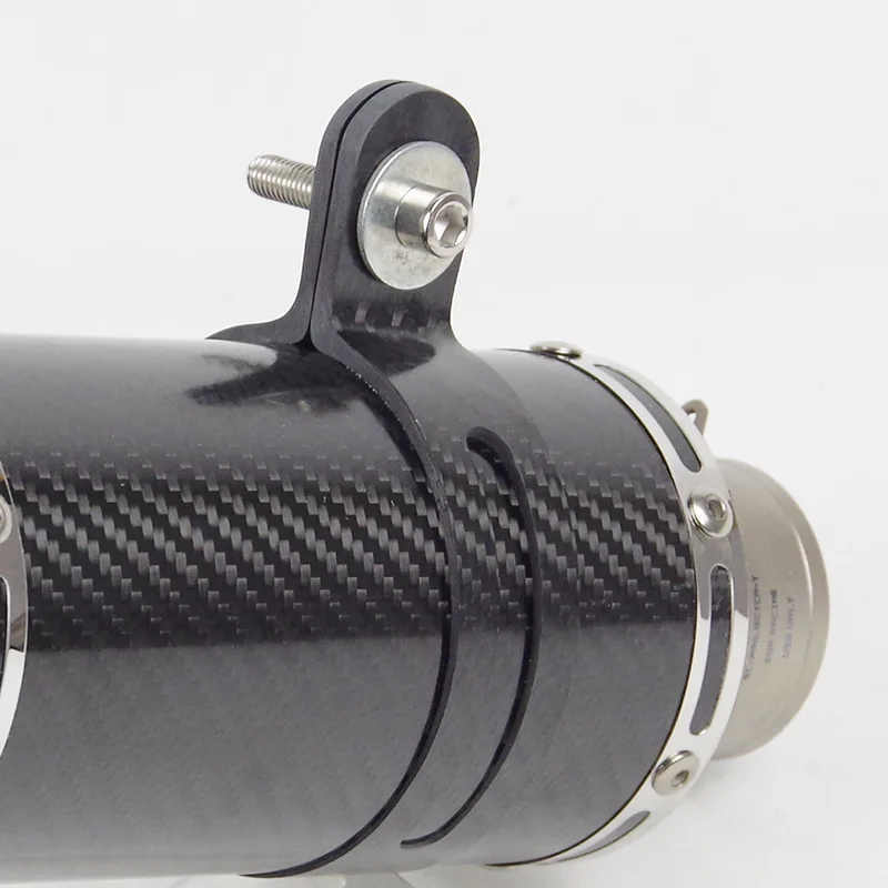 Silencioso de escape de fibra de carbono con abrazadera para moto, 90/100 mm - imagen 2