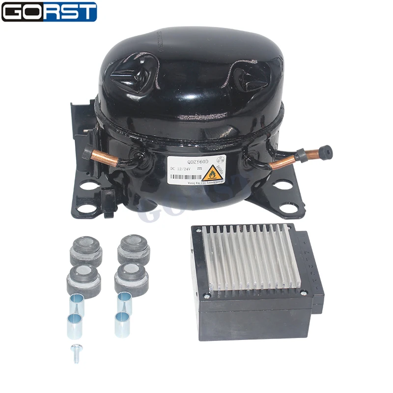 QDZY60D Compresor DC 12V/24V para frigorifico automotriz R600A - imagen 2
