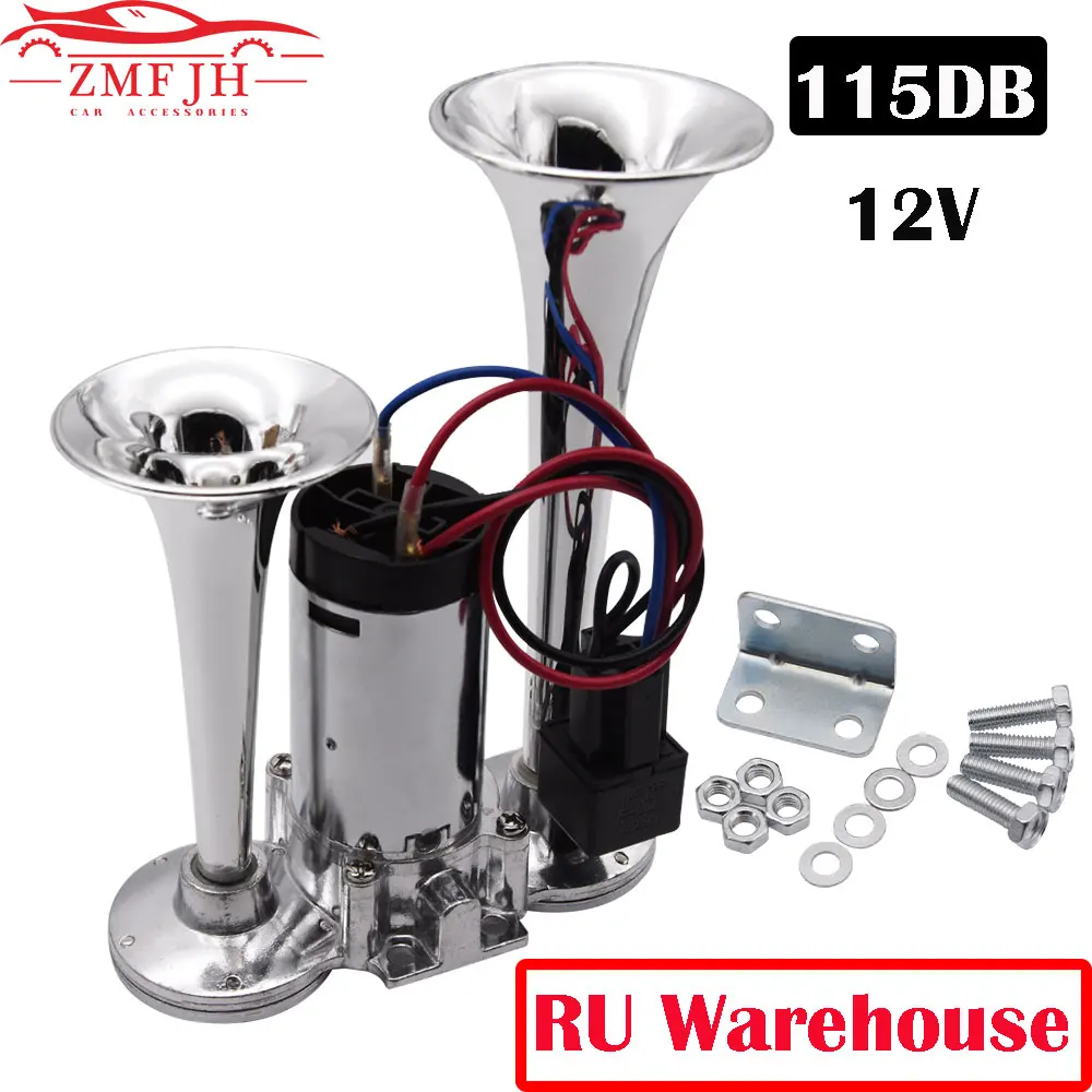 Bocina de coche 12V doble trumpet con relé 115dB