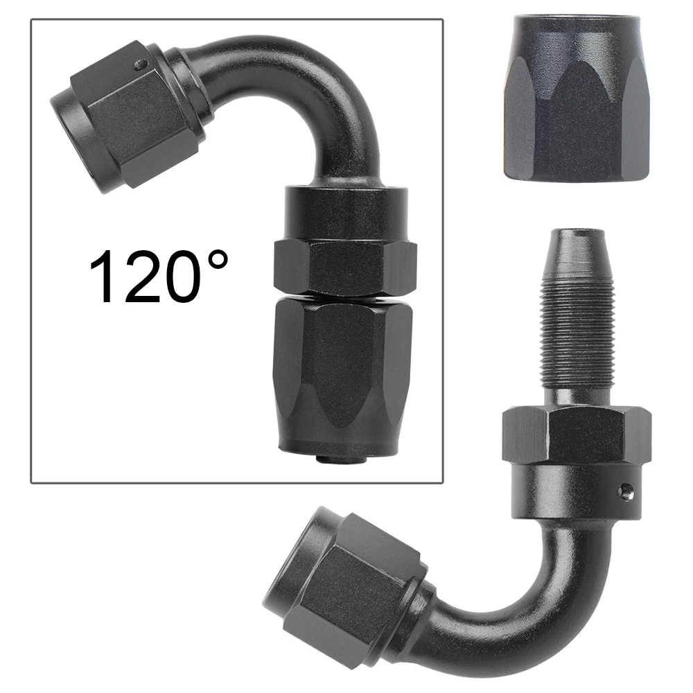 Racor reutilizable AN6 FKM de aluminio para combustible y aceite - imagen 4