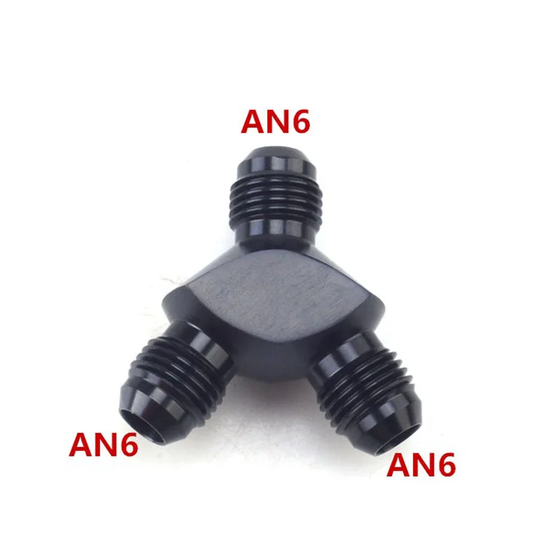 Adaptador Y Aceite AN6 Aluminio - Conexión Universal Negro para Motor - imagen 2