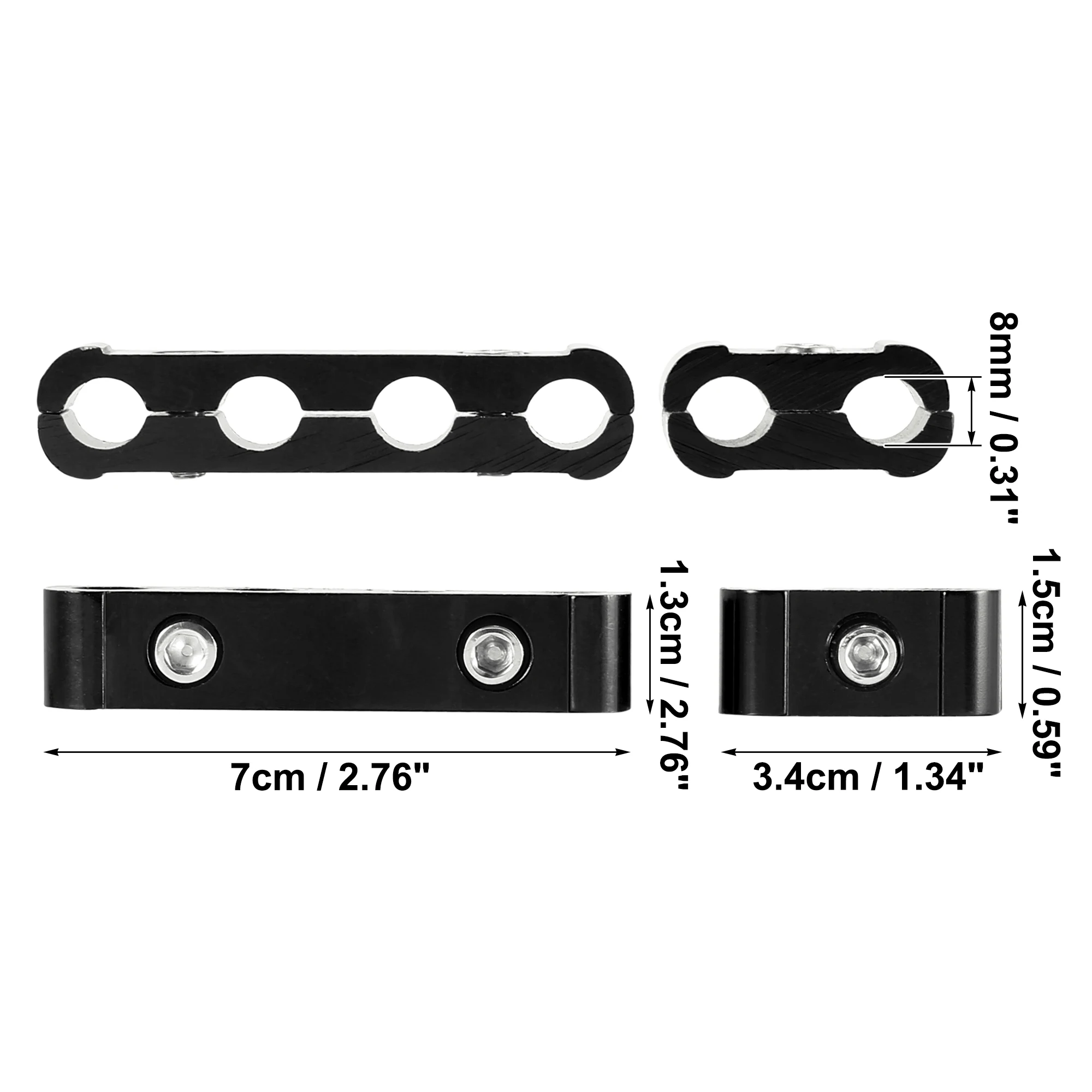 X Autohaux-separador de cables de bujía de motor de coche, separador de cables, telares, divisores, abrazadera organizadora, Clip de Cable de encendido de aleación de aluminio, 8mm, 4 juegos - imagen 3