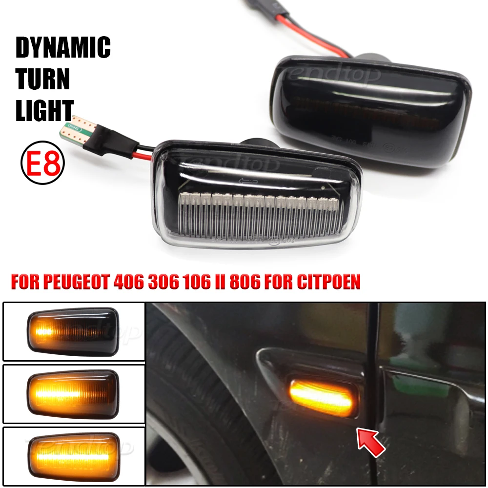 Repetidores laterales dinámicos intermitentes LED – Peugeot 306 106 406 Citroën Saxo - imagen 2