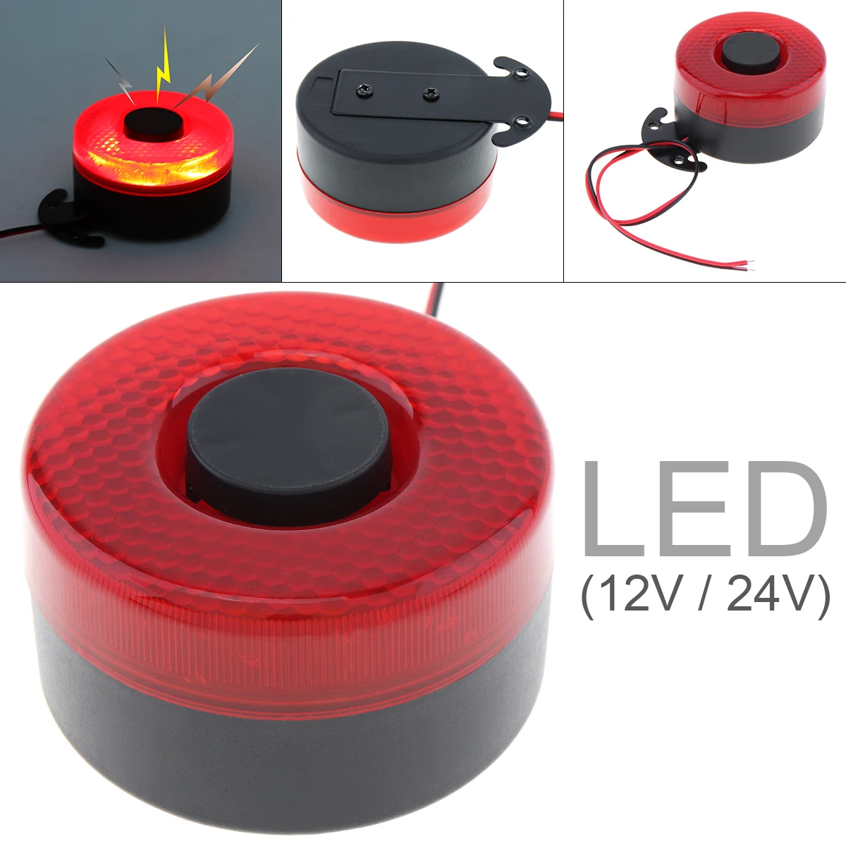 Alarma de marcha atrás 12/24 V con luz y sirena