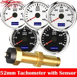 Tacómetro LCD 52mm resistente agua motor diésel marino 3000-8000RPM