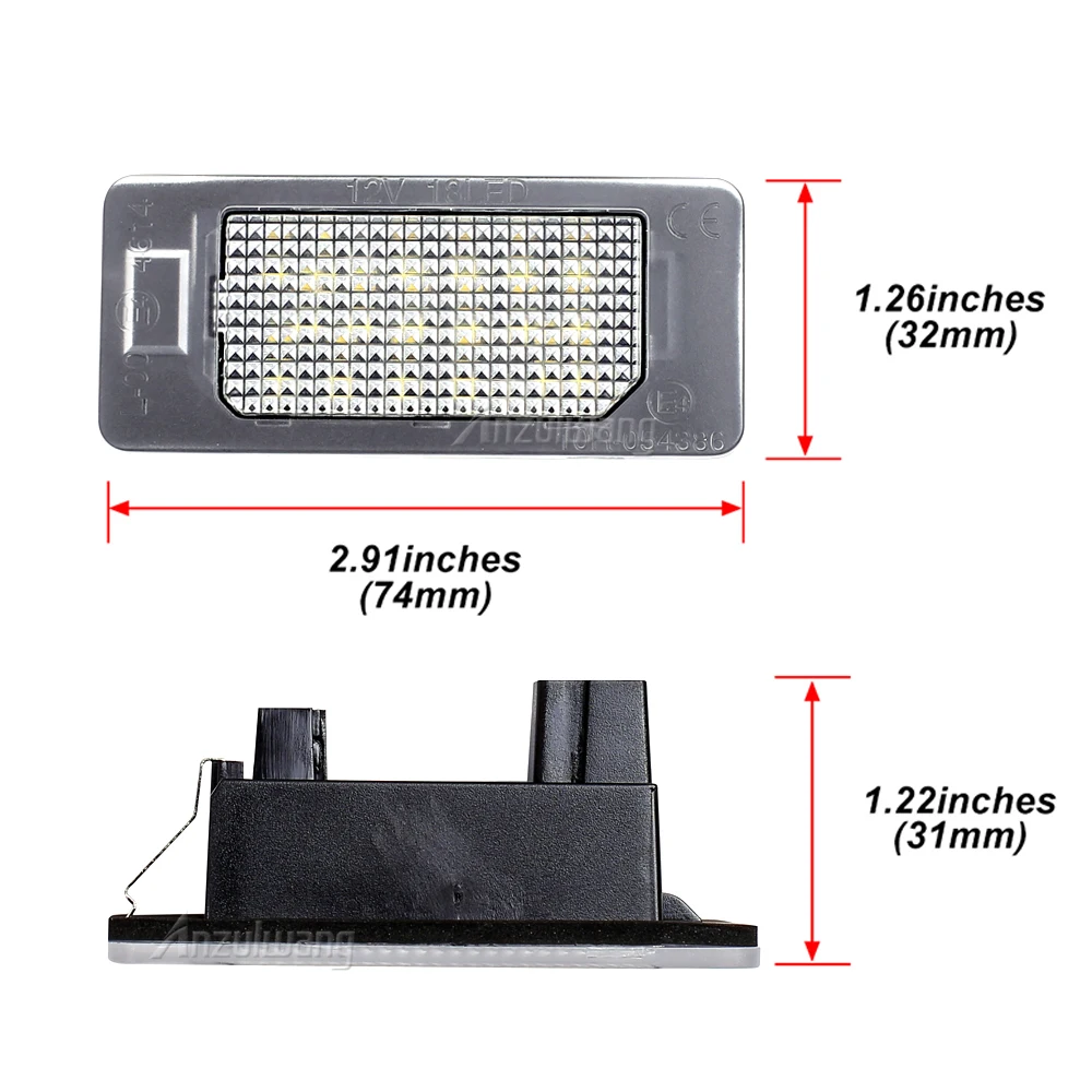 Detalle de una lámpara LED de matrícula