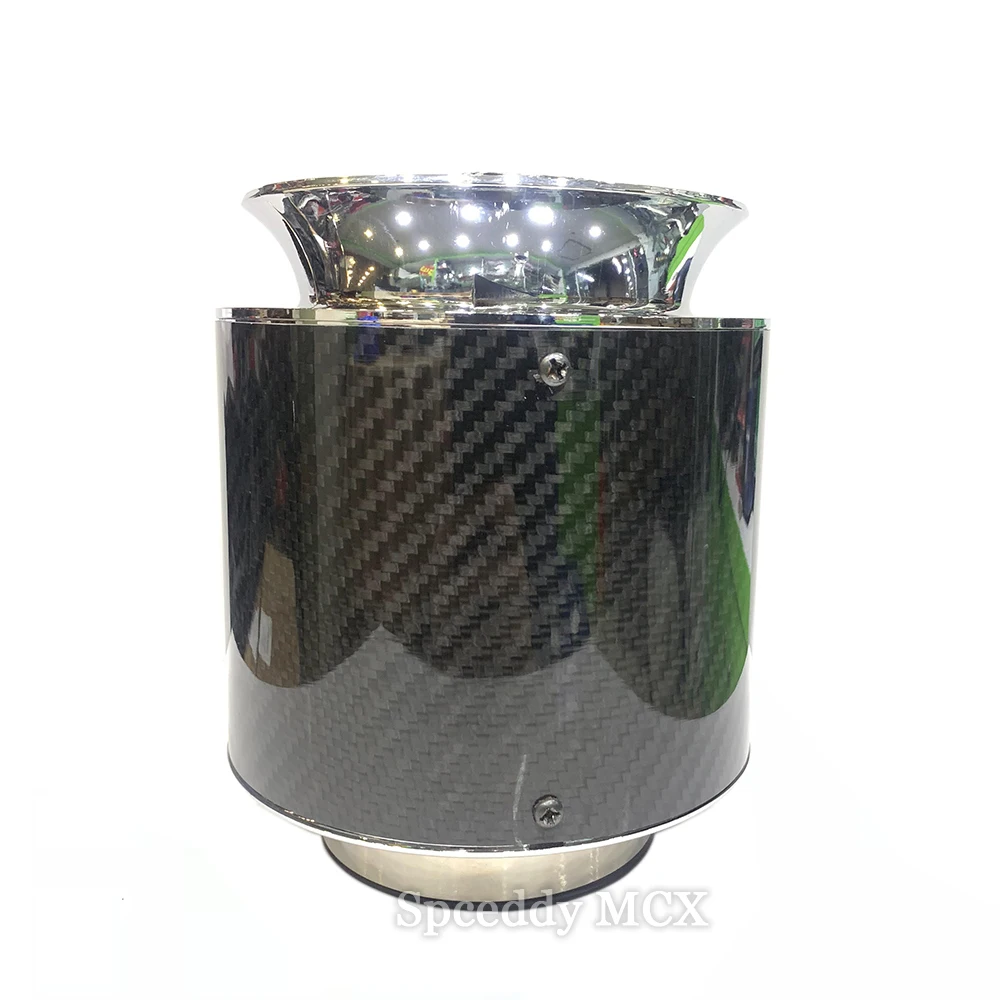 Entrada de aire frío para coche, Kit de filtro de carbono de alto flujo con tubo de entrada de aire Universal, ID 51/57/63/76/80/89mm - imagen 4