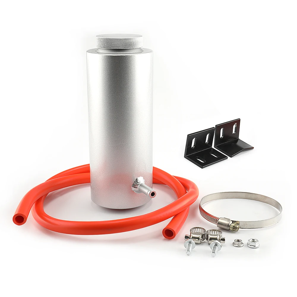Botella de captura de refrigerante con acabado de aluminio