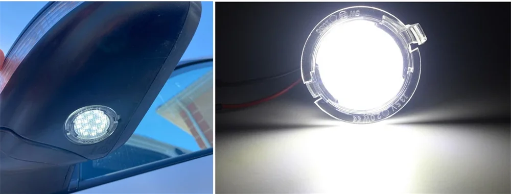 Luz LED para retrovisor instalada