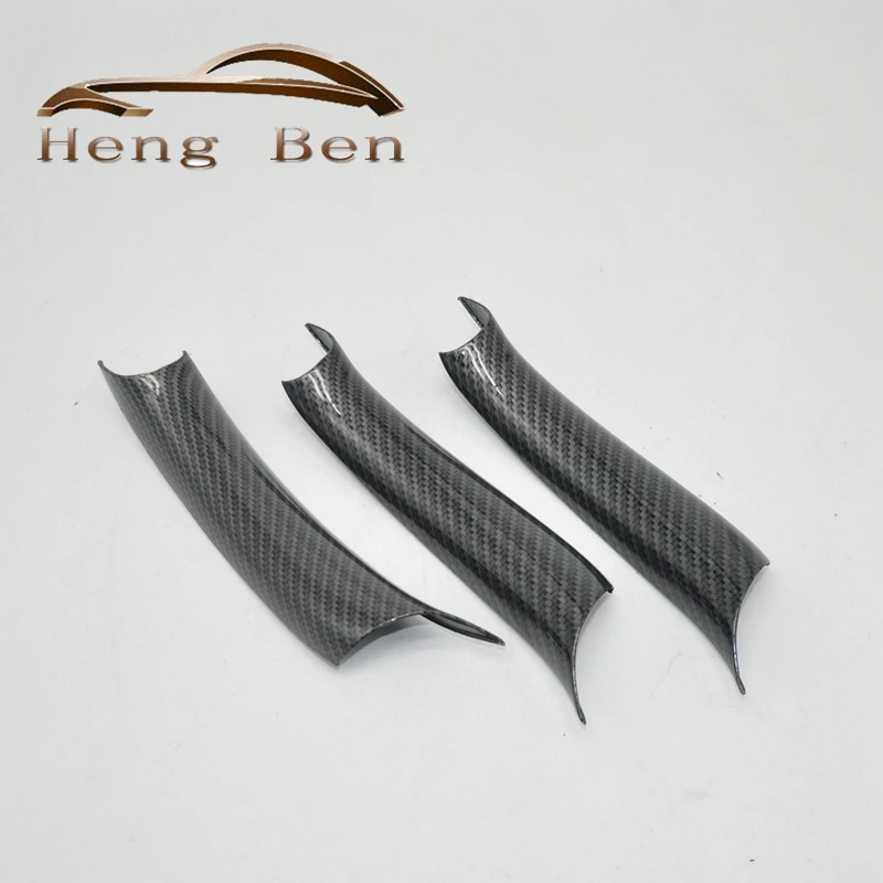 Para BMW X5 X6 E70 E71 E72 fibra de carbono tirador de puerta Interior de coche cubierta embellecedora de Panel Interior fácil instalación