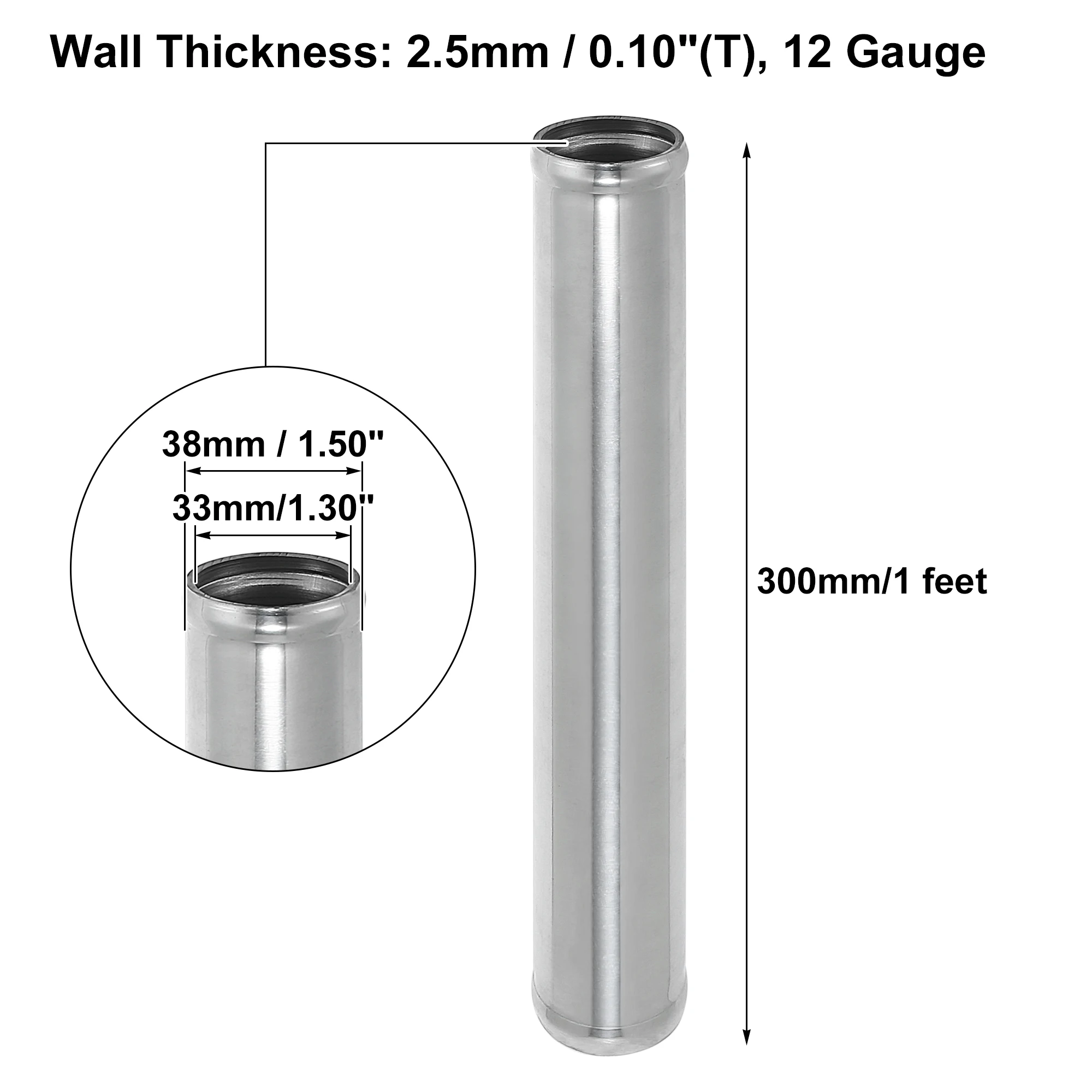 X Autohaux 0 45 grados tubo de aleación de aluminio OD 38/45/51/63/76/89/102MM Tubo Intercooler tubo de admisión de aire 300mm de longitud para coche - imagen 5