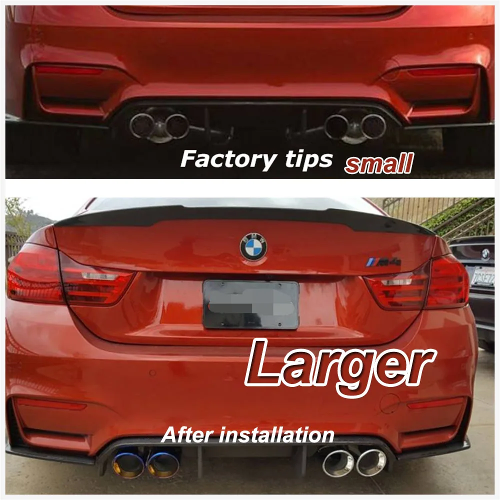 Puntas de escape de acero inoxidable para BMW M3 y M4 F8X S55 - imagen 3