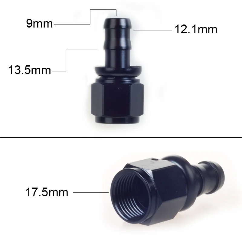 Conector manguera AN8 de aluminio Push-On, recto o 90 grados - imagen 3