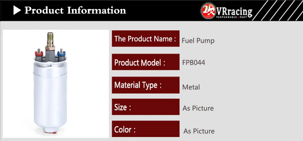 VR - Bomba de combustible externa de CALIDAD SUPERIOR 044 OEM:0580 254 044 Poulor 300lph viene con paquete blanco VR-FPB044