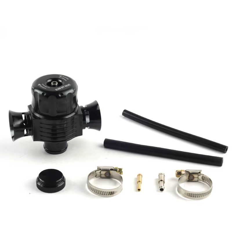 Válvula descarga turbo BOV universal dual port 25 mm con alfombrillas