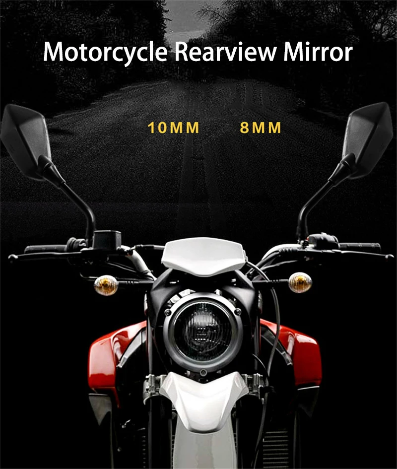 Detalle del ajuste del retrovisor de moto