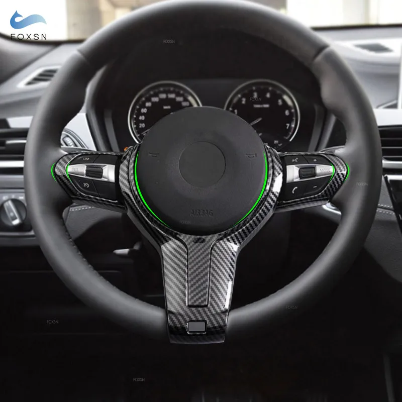Embellecedores de volante ABS efecto carbono para BMW Serie F