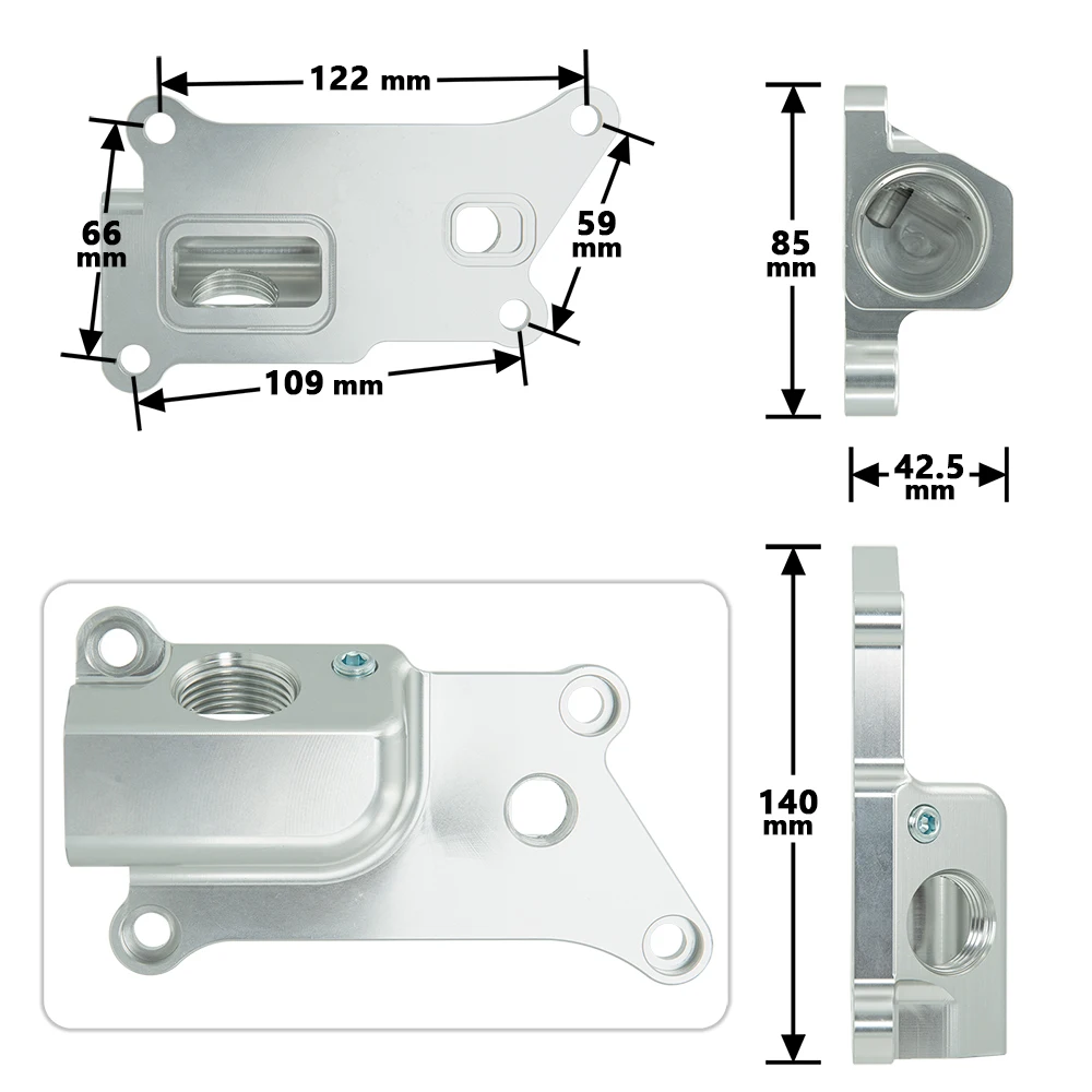 Carcasa refrigerante superior Honda K24/K20Z3 con cuello relleno - imagen 2