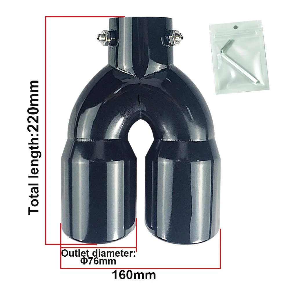 Silenciador de escape trasero universal doble salida acero inox 304 - imagen 2