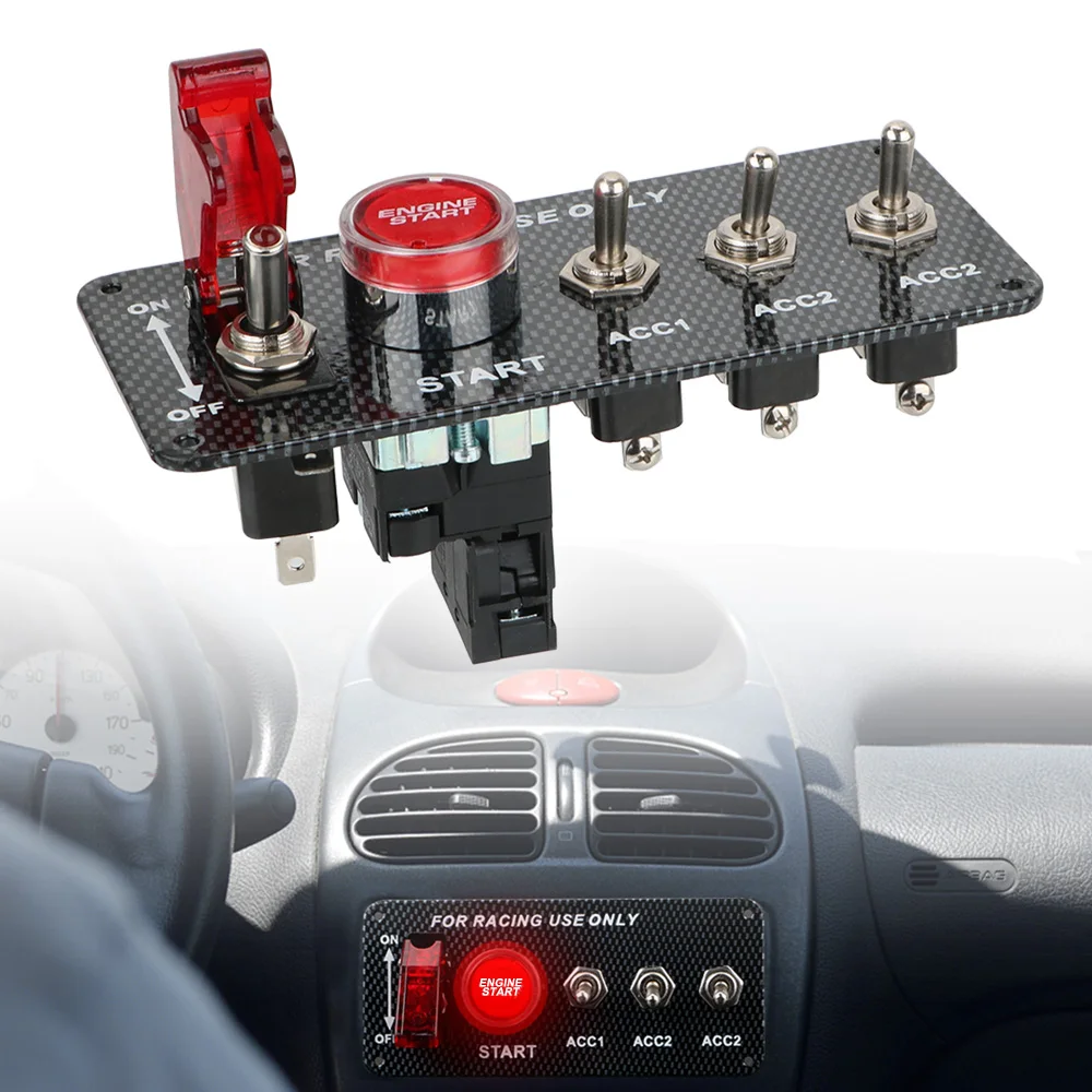 Interruptor basculante LED 12 V para coche – Arranque del motor - imagen 2