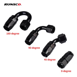 Racores AN reutilizables de aluminio negro para combustible y aceite