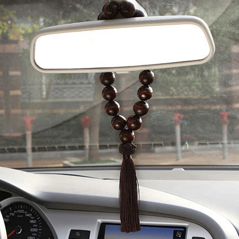 Colgante de retrovisor con cuentas budistas de madera para Ford - imagen 3