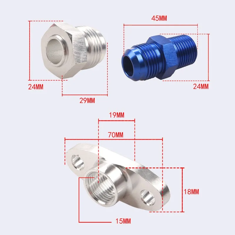Kit de tubos de aceite para turbocompresor T3/T4/T70/T66/T04E - imagen 5