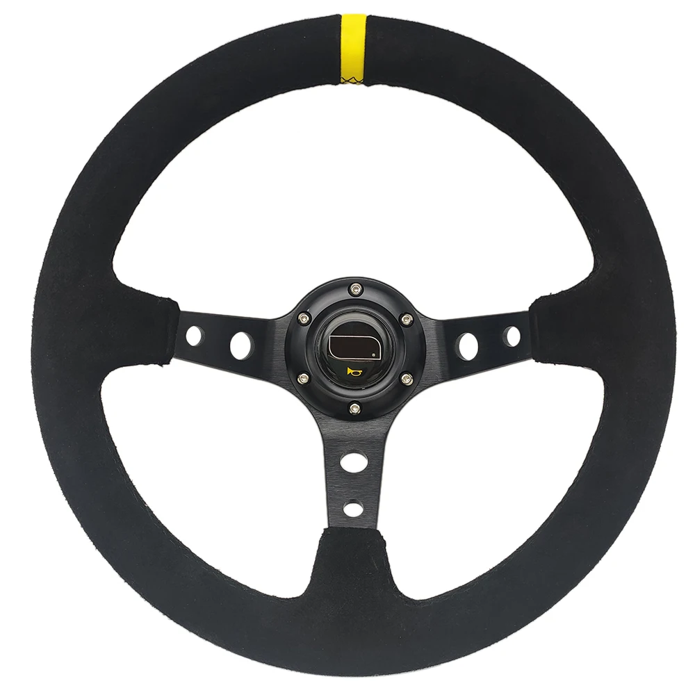 Volante deportivo de ante de 320 mm con plato profundo