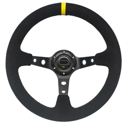 Volante deportivo de ante de 320 mm con plato profundo