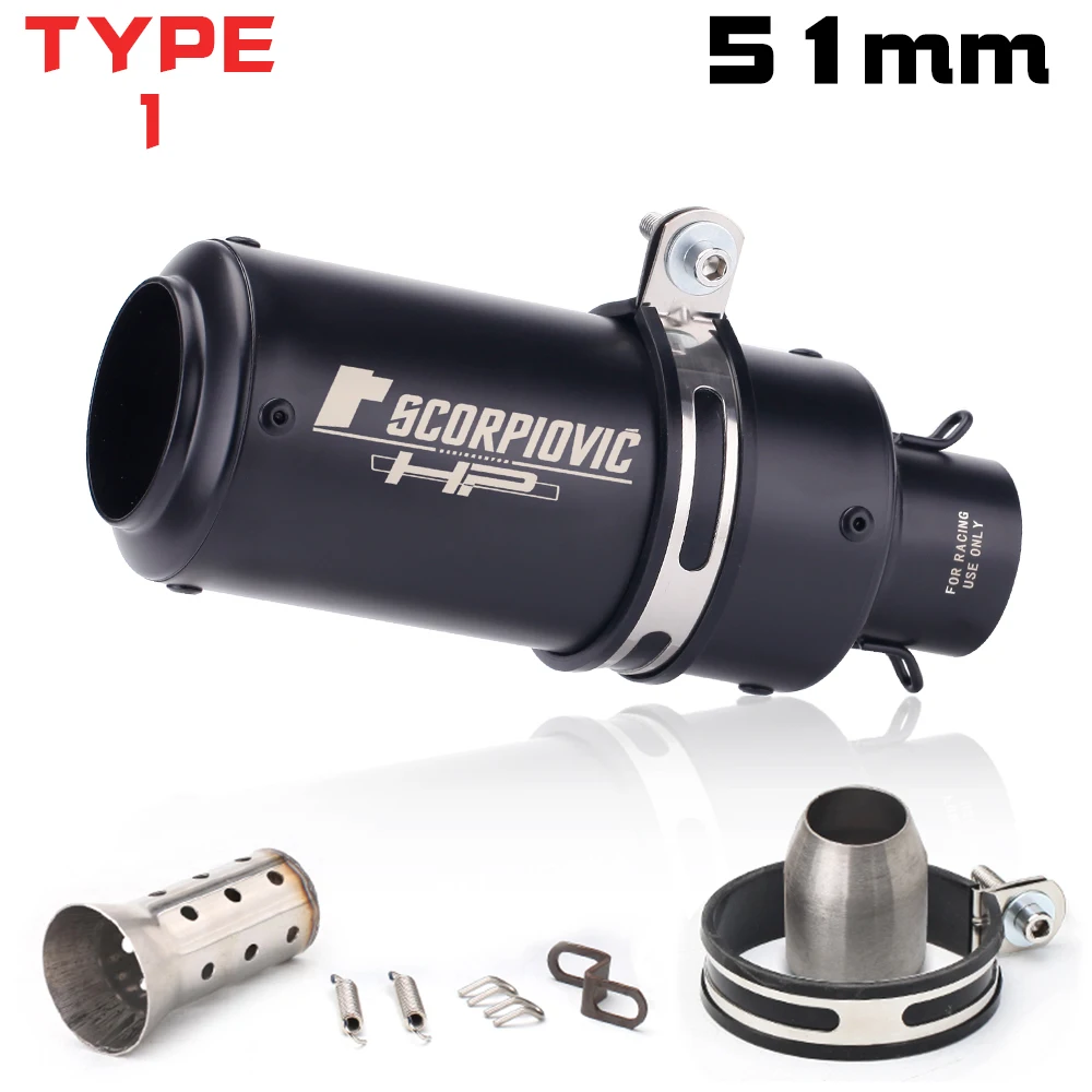 Silenciador universal de escape para moto y dirt bike - inoxidable - imagen 2