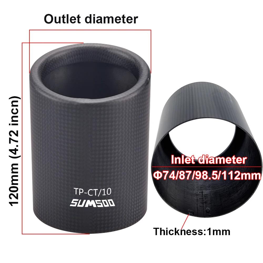 Terminal Escape Fibra Carbono SUMSOO Universal – Silenciador Coche Tuning - imagen 2