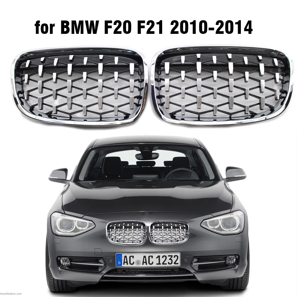 Parrilla de riñón negro cromado para BMW Serie 1 F20 F21 2011-2014