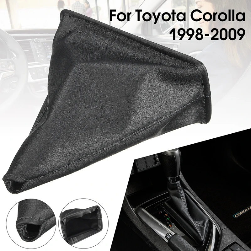 Para Toyota Corolla 1998 1999 2002 2003 2004 2005 2006 2009 palanca de cambios negra collares de cambio de marchas de cuero PU cubierta de bota de polaina - imagen 2