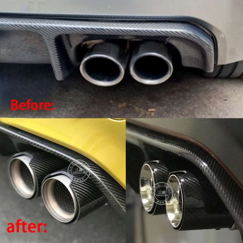 Puntas de escape de fibra de carbono para BMW M2, M3 y M4 - imagen 4