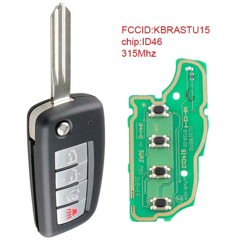 Llave remota KBRASTU15 para Nissan Versa y Xterra 315 MHz ID46