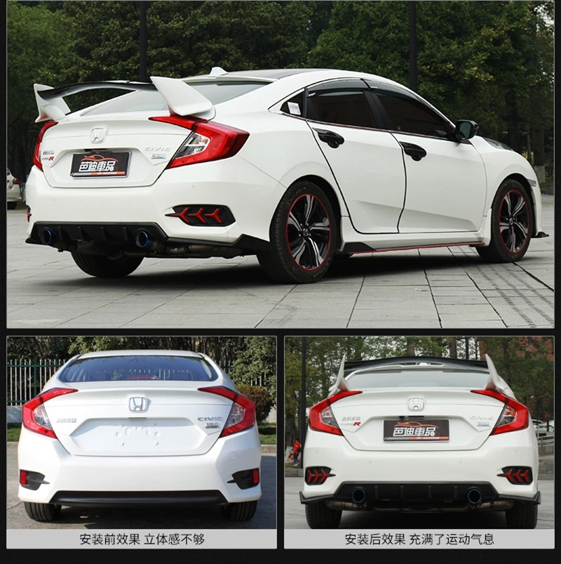 Honda Civic 2016-2017 alerón trasero ABS sin pintar - imagen 5