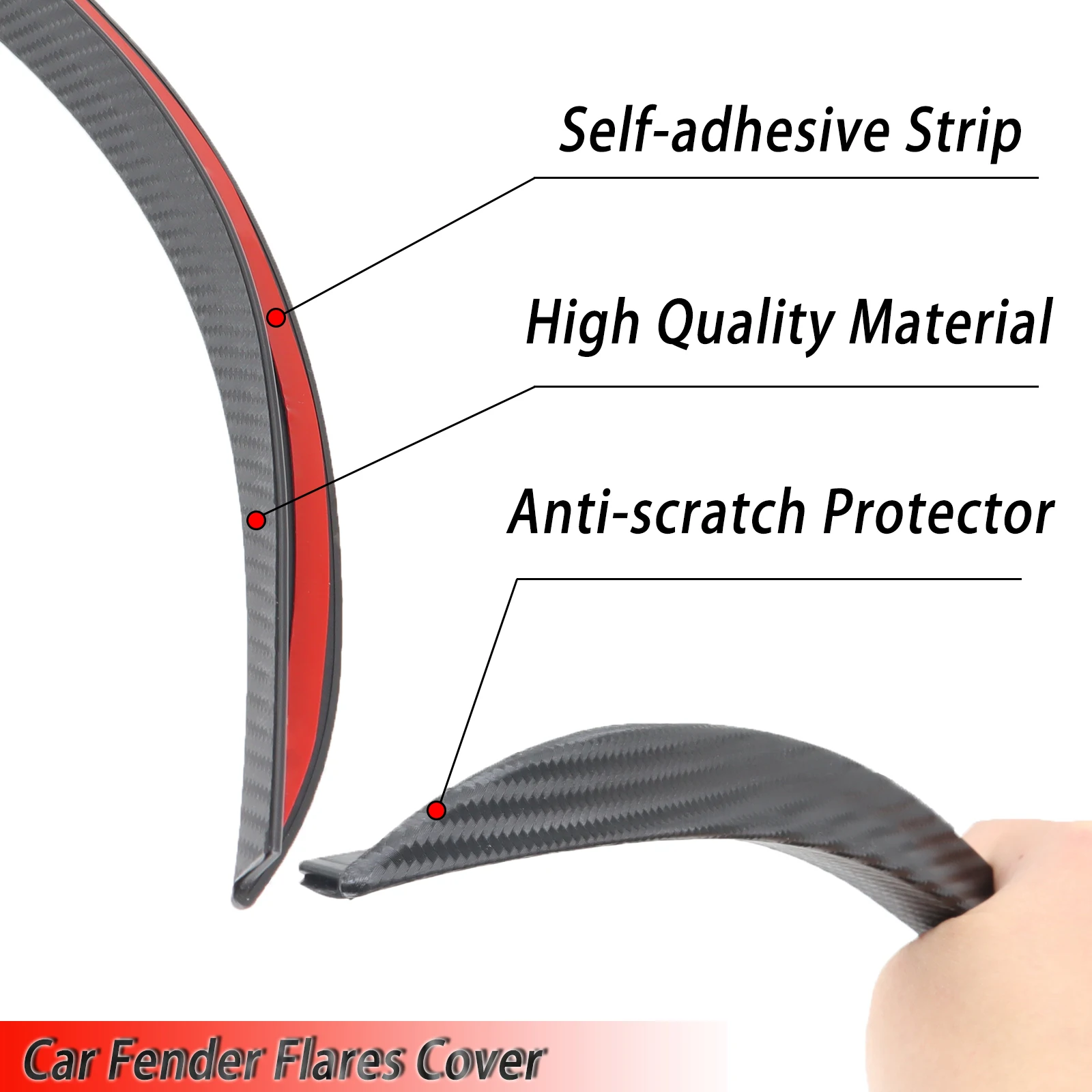 Tira lip fibra carbono universal 73cm – protector bumper tuning - imagen 5